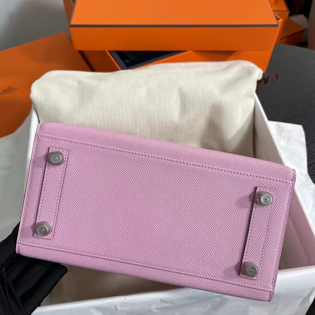 Hermes Birkin 25CM Epsom Leather Handbag Pink Purple 